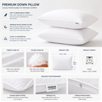 30 percent white goose down pillow material and craftsmanship details