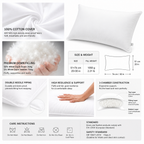 50 percent white duck down hotel pillow material and filling specifications