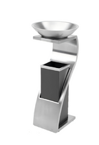 Luxury Hotel Ashtray Trash Can – Stainless Steel Outdoor Waste Bin with Ashtray Stand (S / Z / Square Design)