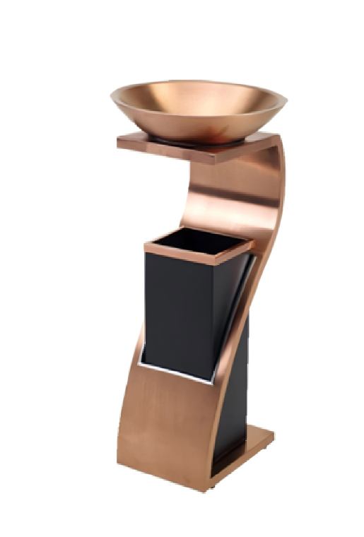 Luxury Hotel Ashtray Trash Can – Stainless Steel Outdoor Waste Bin with Ashtray Stand (S / Z / Square Design)