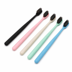 Eco-friendly hotel toothbrushes in multiple colors with soft charcoal bristles
