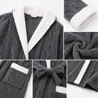embossed plush bathrobe fabric details