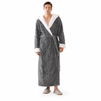luxury embossed plush hooded bathrobe model