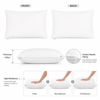 Feather and down pillow rebound support and double needle piping details