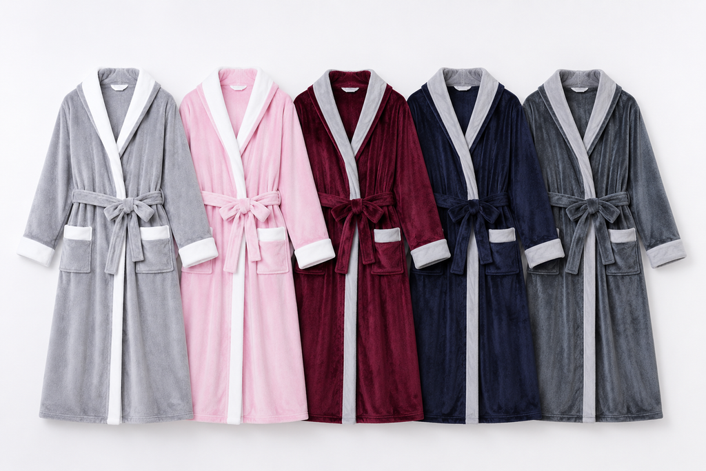hooded flannel bathrobe color options