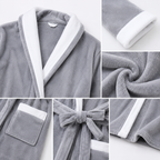 hooded flannel bathrobe fabric details