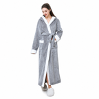 hooded flannel hotel bathrobe model