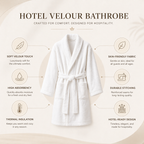hotel velour bathrobe features soft fabric absorbent durable stitching hospitality use