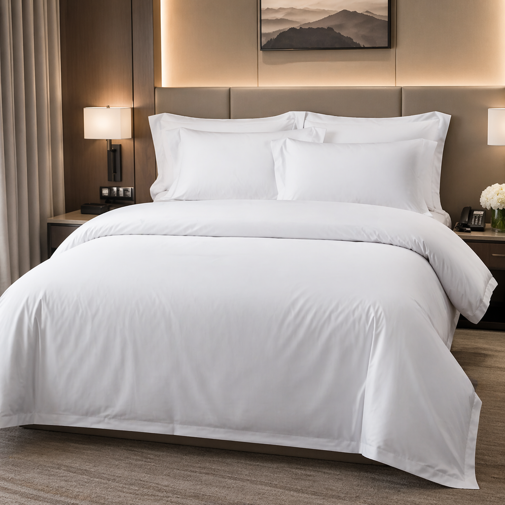 hotel bedding set white luxury bed linens for hotels and airbnb premium cotton bedding supplier