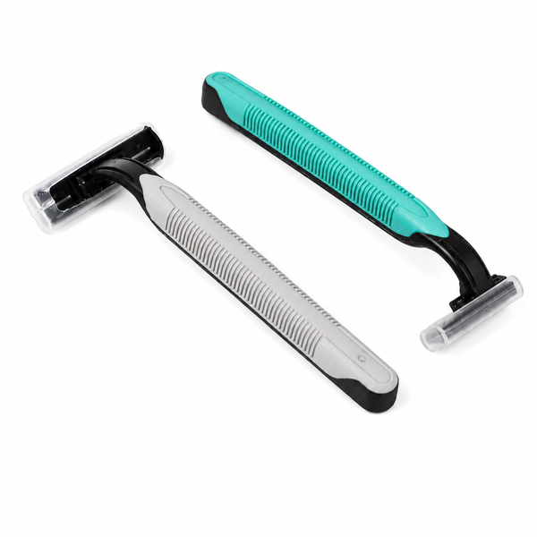 hotel disposable razor with anti slip rubber handle