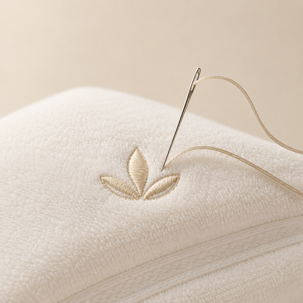 Hotel embroidery customization icon for bathrobes and towels