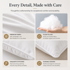 hotel pillow premium fabric plush filling and durable stitching details