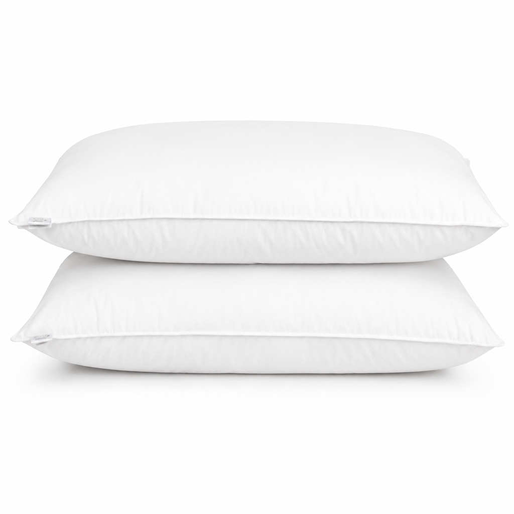 Stacked luxury hotel feather and down pillow inserts