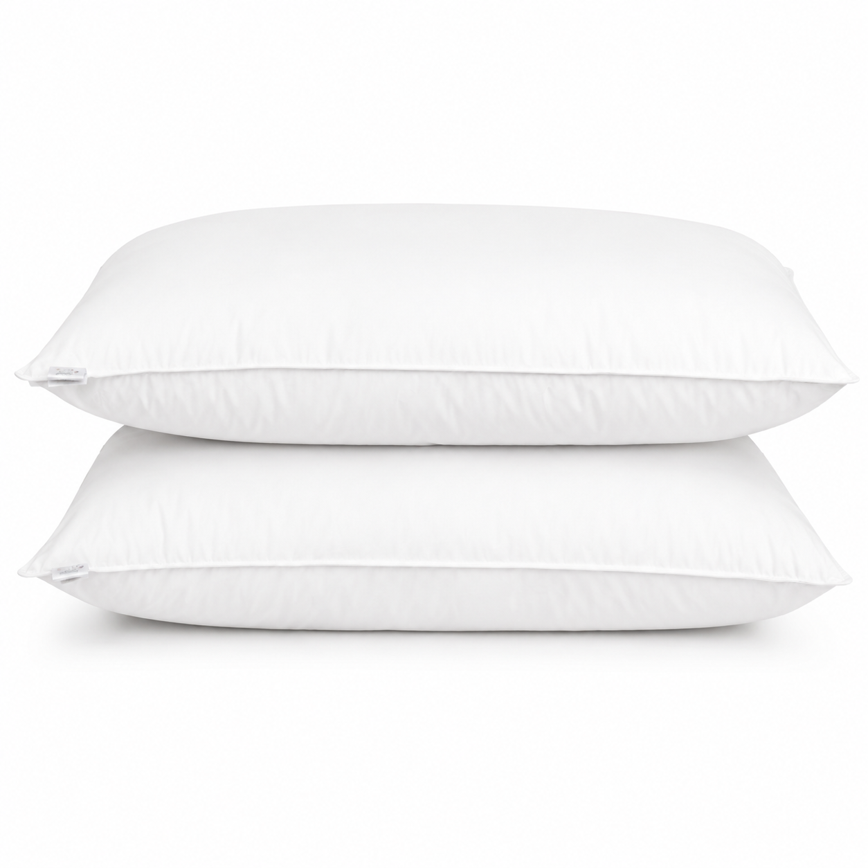 Stacked luxury hotel feather and down pillow inserts