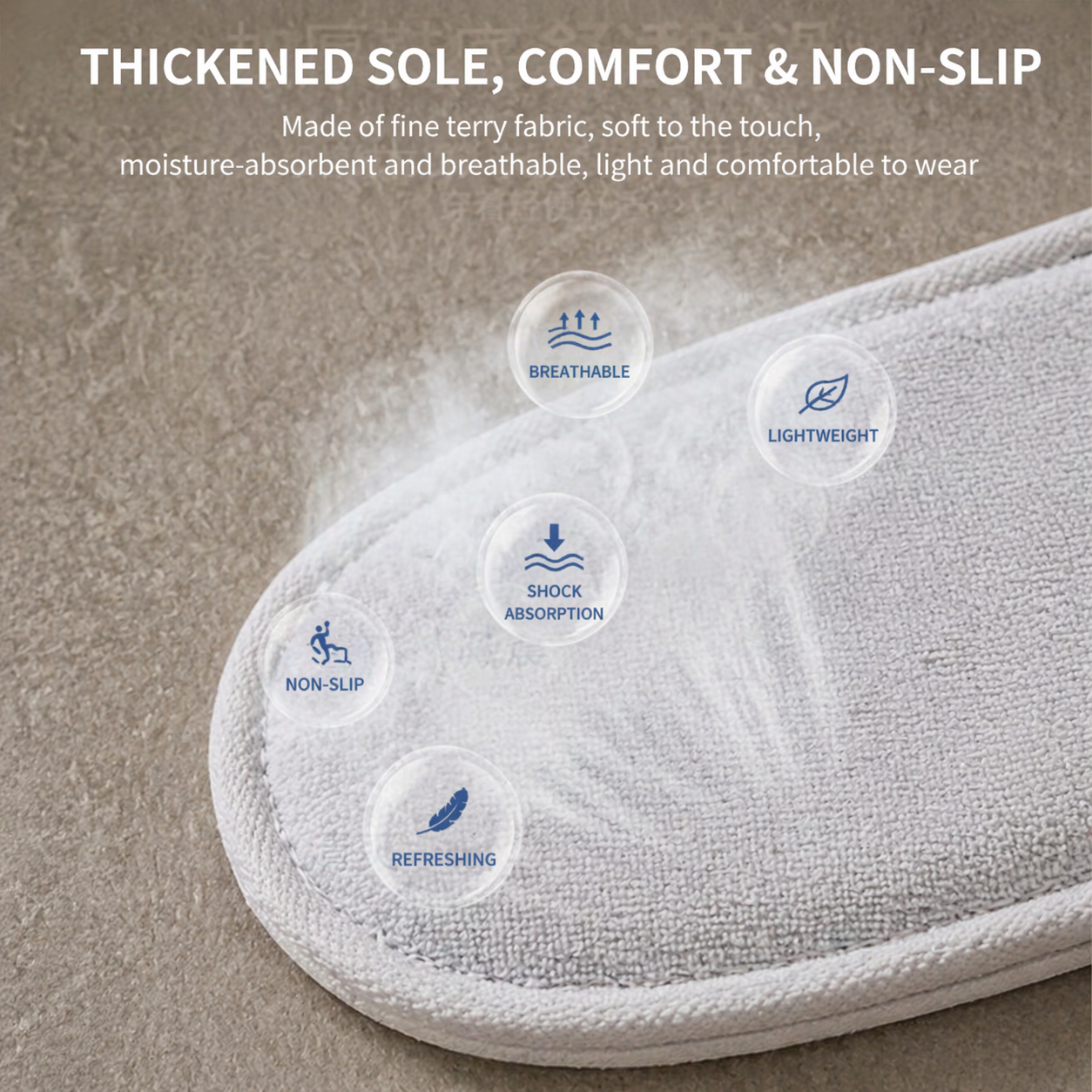 disposable hotel slippers close up texture