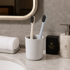 Eco-friendly disposable hotel toothbrush with bamboo fiber handle and soft charcoal bristles