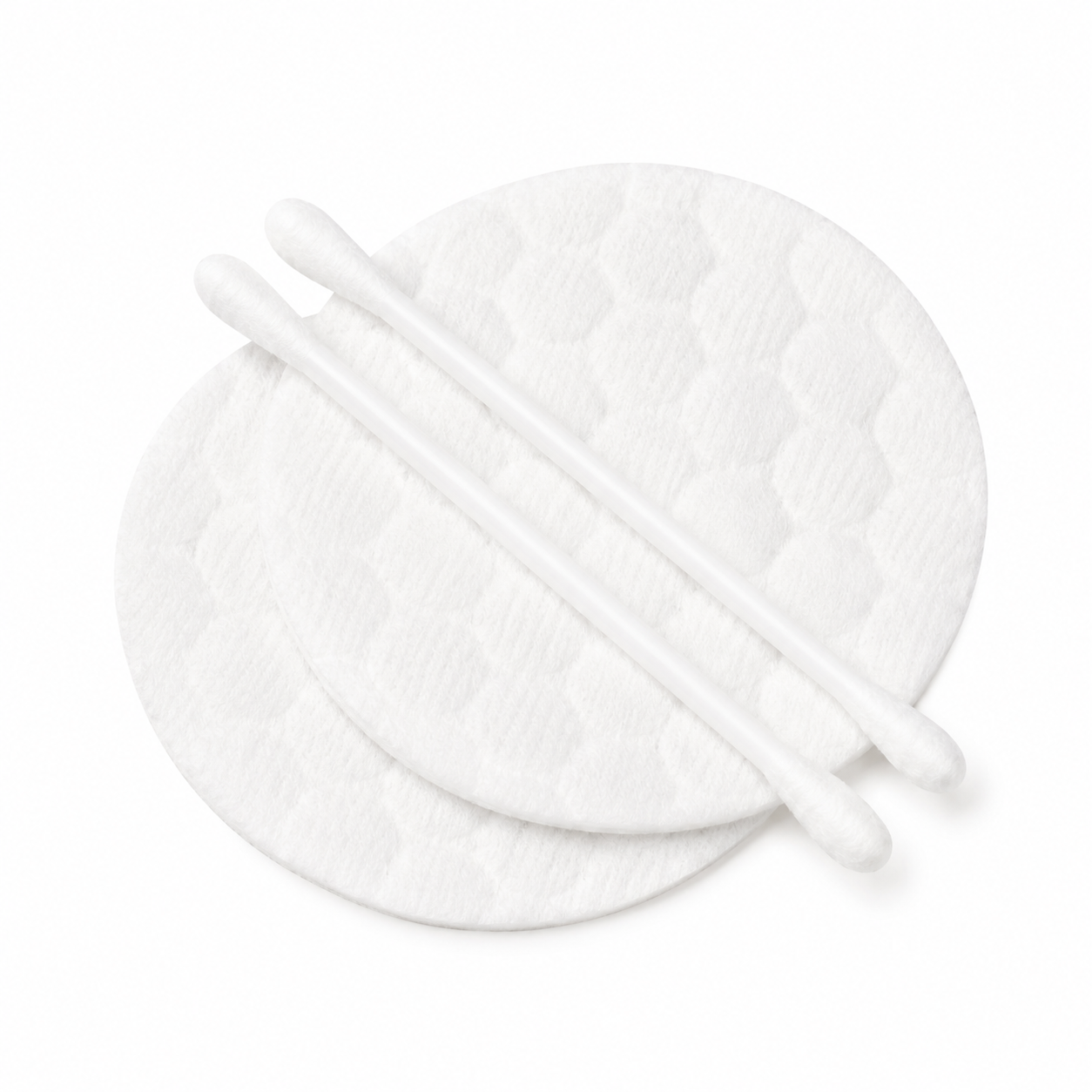 hotel vanity kit with cotton pads and cotton swabs