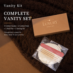 Hotel vanity kit with cotton swabs, cotton pads and nail file, compact personal care set for guests