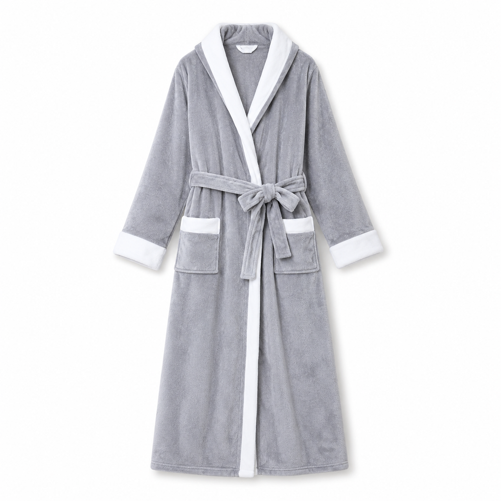 luxury hooded flannel hotel bathrobe