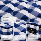 woven fabric mattress detail with reinforced stitching