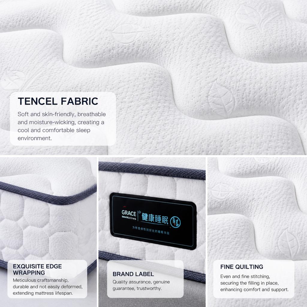 tencel fabric mattress close up detail