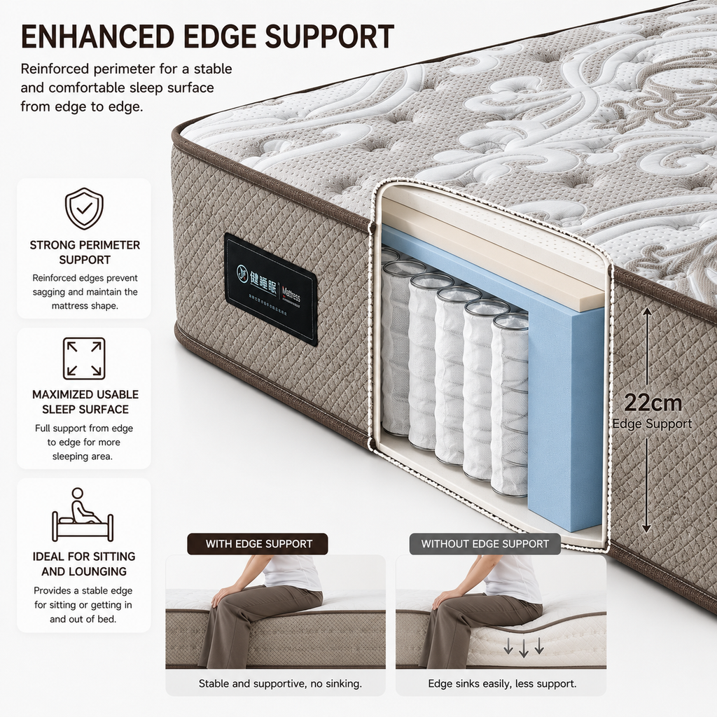 latex mattress with reinforced edge support