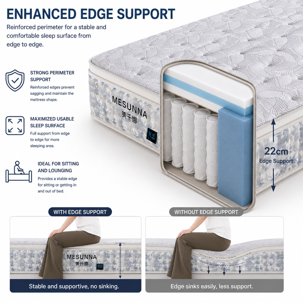 ice silk mattress reinforced edge support structure
