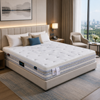 luxury hotel bedroom with natural latex mattress