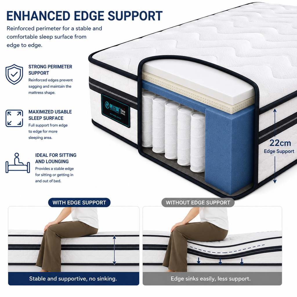 reinforced edge support pocket spring mattress
