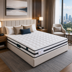 hotel bedroom with premium pocket spring mattress