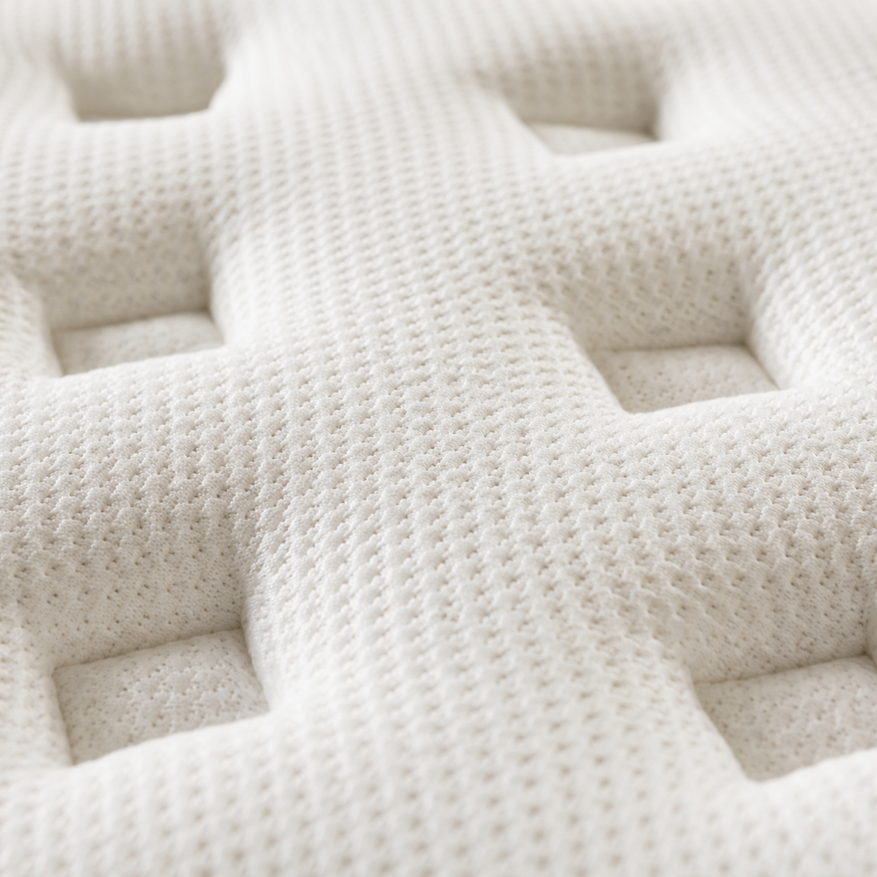 breathable knitted mattress fabric close up