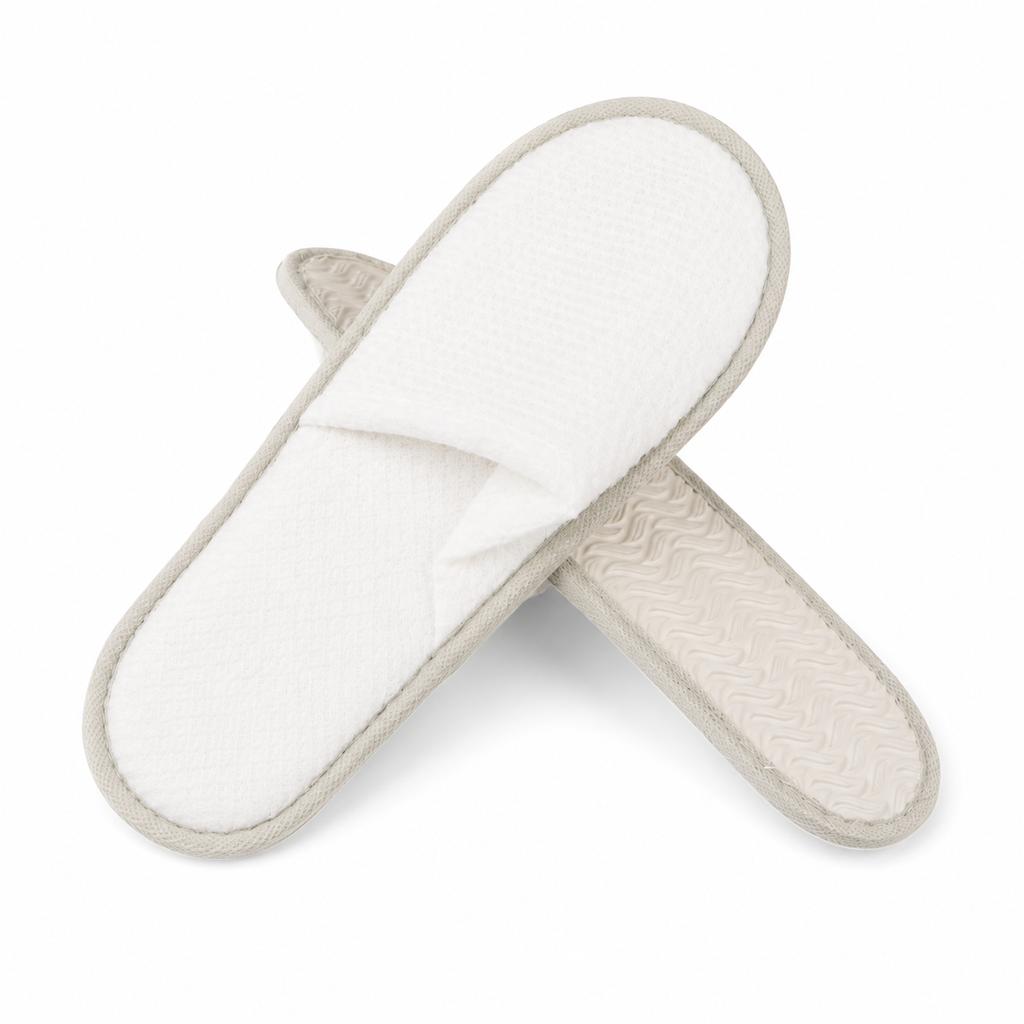 Disposable pearl cotton hotel slippers with anti-slip sole