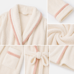 sherpa plush bathrobe fabric details