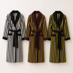 striped plush bathrobe color options