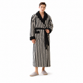 luxury striped plush bathrobe model