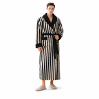 luxury striped plush bathrobe model