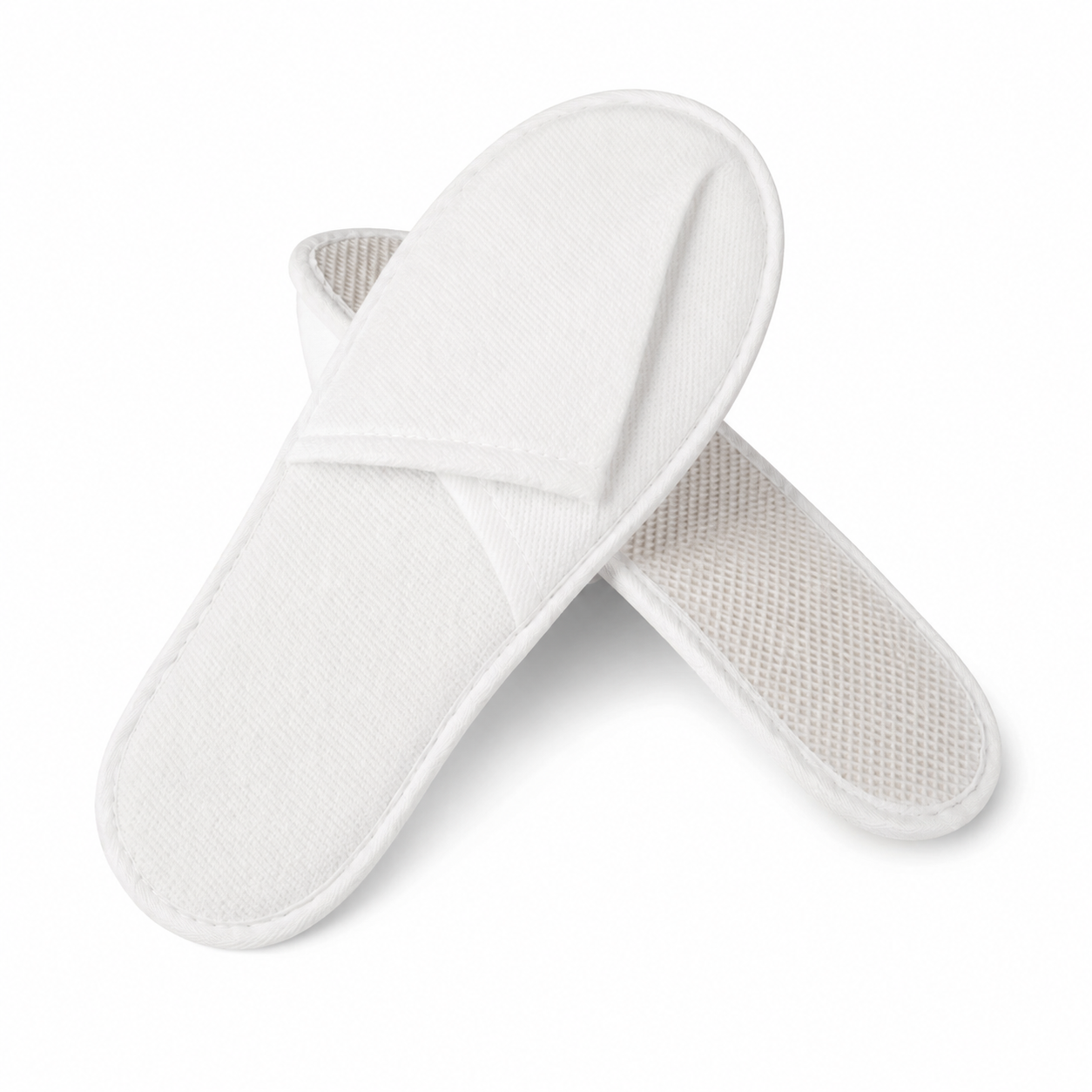 Terry cloth hotel slippers with anti-slip sole