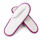 Luxury coral fleece hotel slippers with waterproof laminated sole