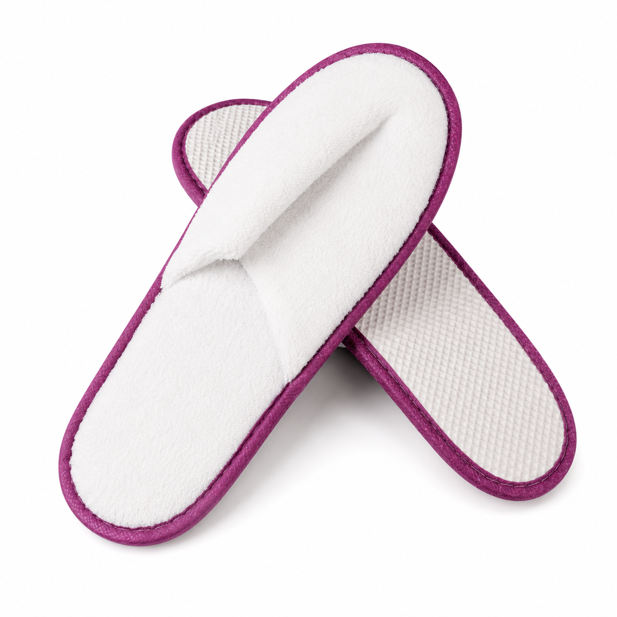 Luxury coral fleece hotel slippers with waterproof laminated sole