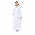 white flannel hotel bathrobe model