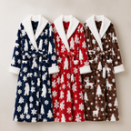 winter embossed sherpa bathrobe color options