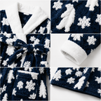 embossed sherpa plush bathrobe fabric details