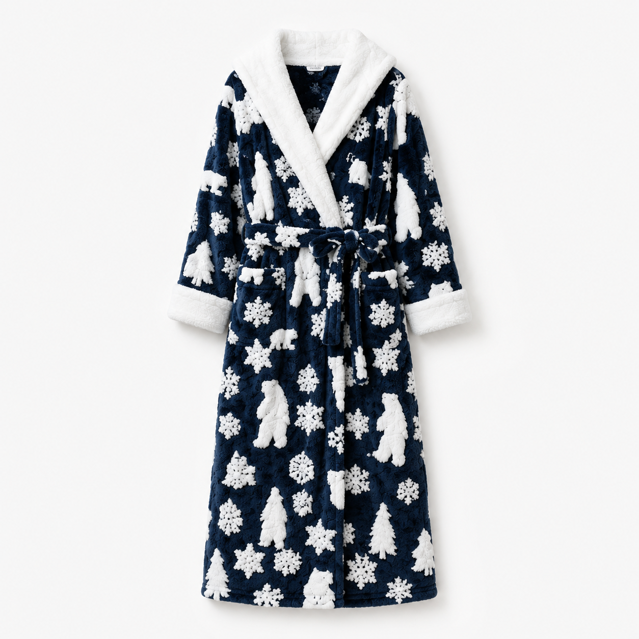 luxury embossed sherpa hotel bathrobe